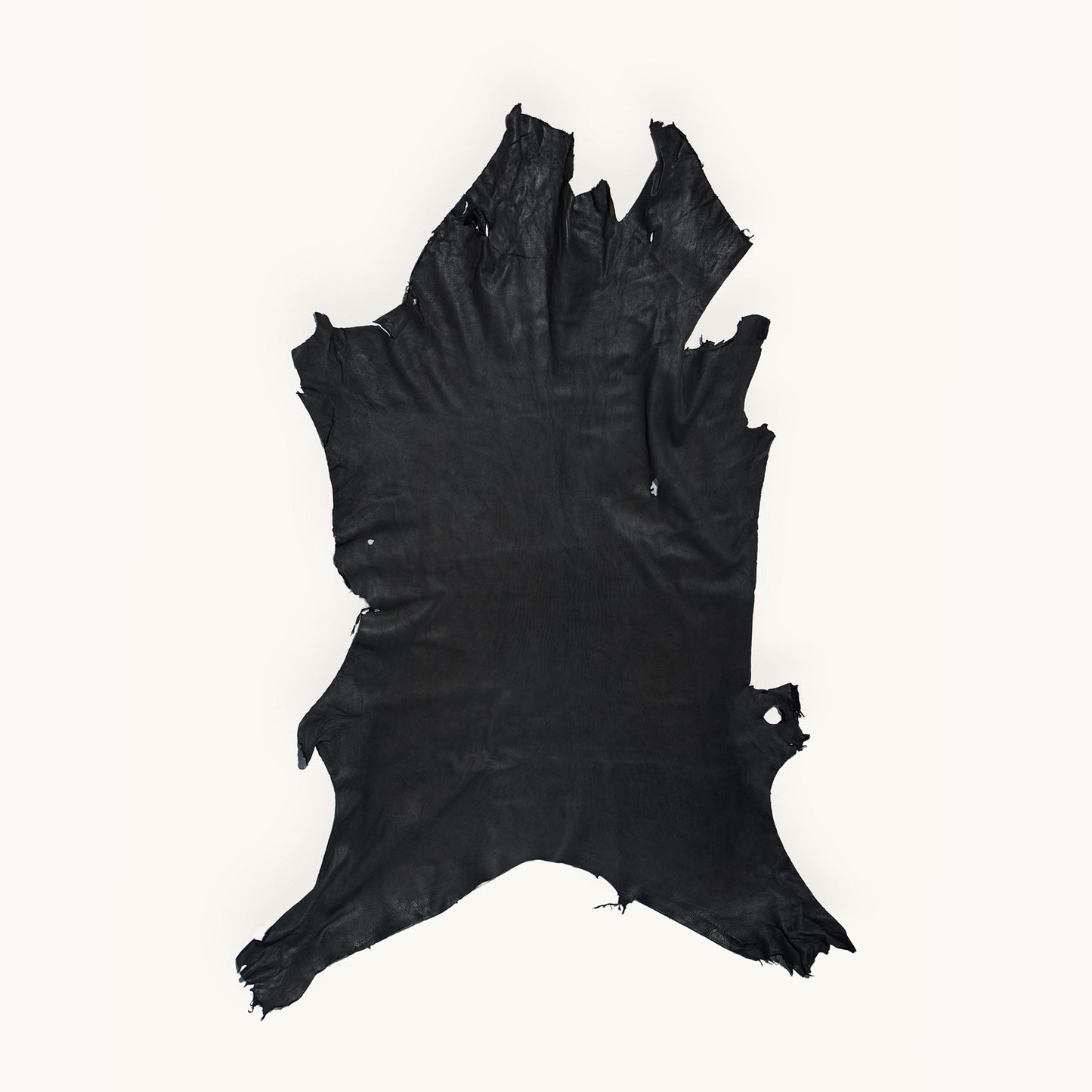 Black Chrome-Tanned Whitetail Buckskin Deer Hide
