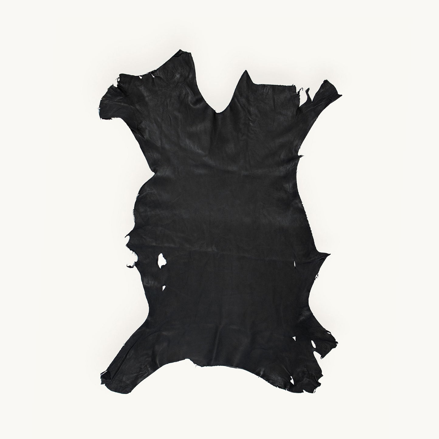 Black Chrome-Tanned Whitetail Buckskin Deer Hide